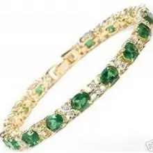 Потрясающие Зеленый кристалл Женщин Браслет Bijoux 7.5