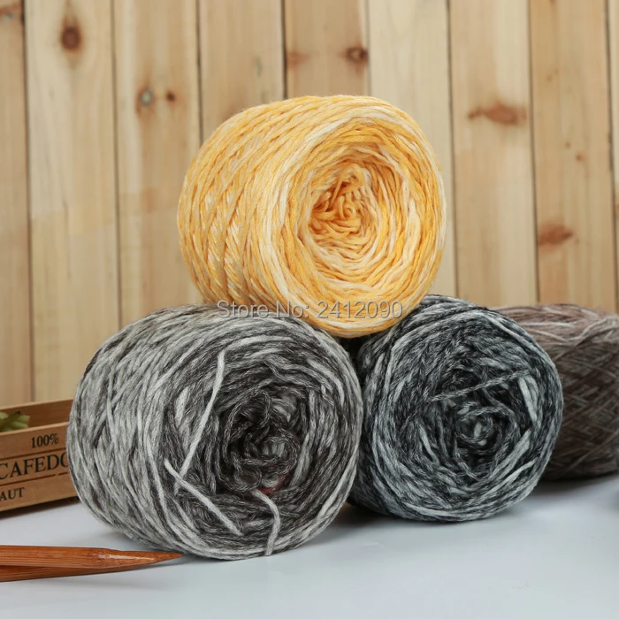 

4 pcs Segment Dyed Merino Wool Yarn Soft Warm Knitting Wool Yarn Fancy crochet yarn thread Skein For Knitting Scarf Sweater 200G