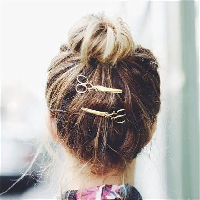 

M MISM Fashion Korean Style Hairpins Women Girl Geometric Triangle Moon Shape Alloy Color Hair Accessories