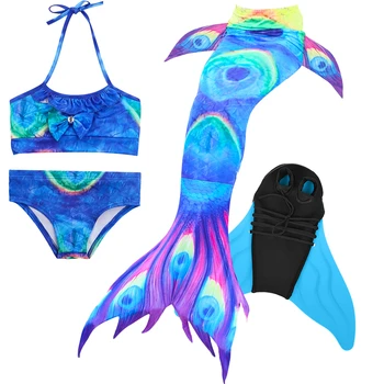 

Girls Mermaid Tails For Swimming Cosplay Swimsuit Kids Princess Mermaid Tail With Monofin Fin Swimmable Bikini Dress Swimwear