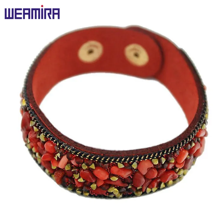 Новая Мода jewely женщина Браслет кнопку Регулируемая длина Высокого класса кожа