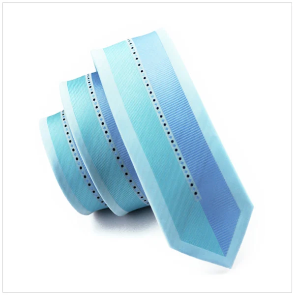 Powder Blue Frame Cyan Blue Slim Tie Skinny Narrow gravata 2016 Fashion