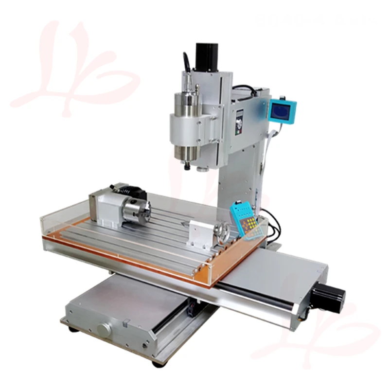 4 axis Mini CNC wood router 6040 pillar type 4axis PCB drilling milling