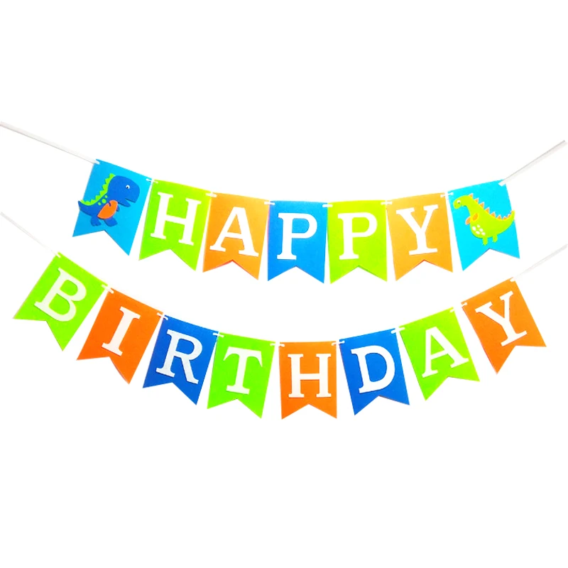 

Dinosaur Jungle Felt Garland Banner Cute Dino Happy Birthday Letters Bunting Kids Birthday Party Hanging Decoration Favors