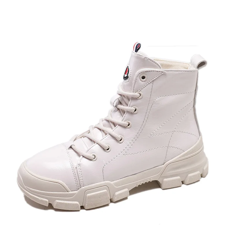 

2019 autumn and winter new outdoor couple short boots Martin boots lovers boots white 0225