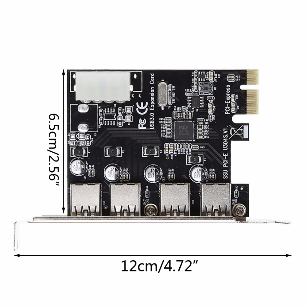 4 Port PCI-E to USB 3.0 HUB PCI Express Expansion Card Adapter 5 Gbps Speed For Desktop Computer Components Brand New DropShip