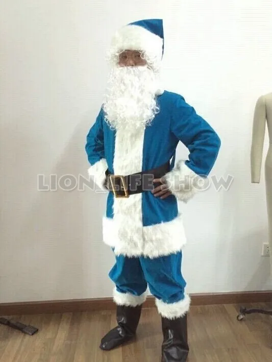 Cosplay&ware Red Blue Christmas Costumes Santa Claus 4 Size 9 Piecesset -Cosplayware Store