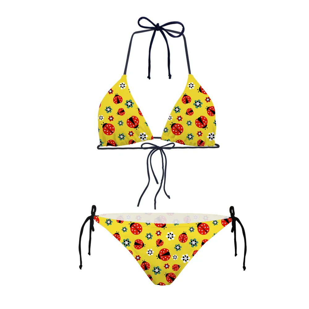 FORUDESIGNS Cute Girls Yellow Ladybug Swimsuit Swimwear Bandage ...