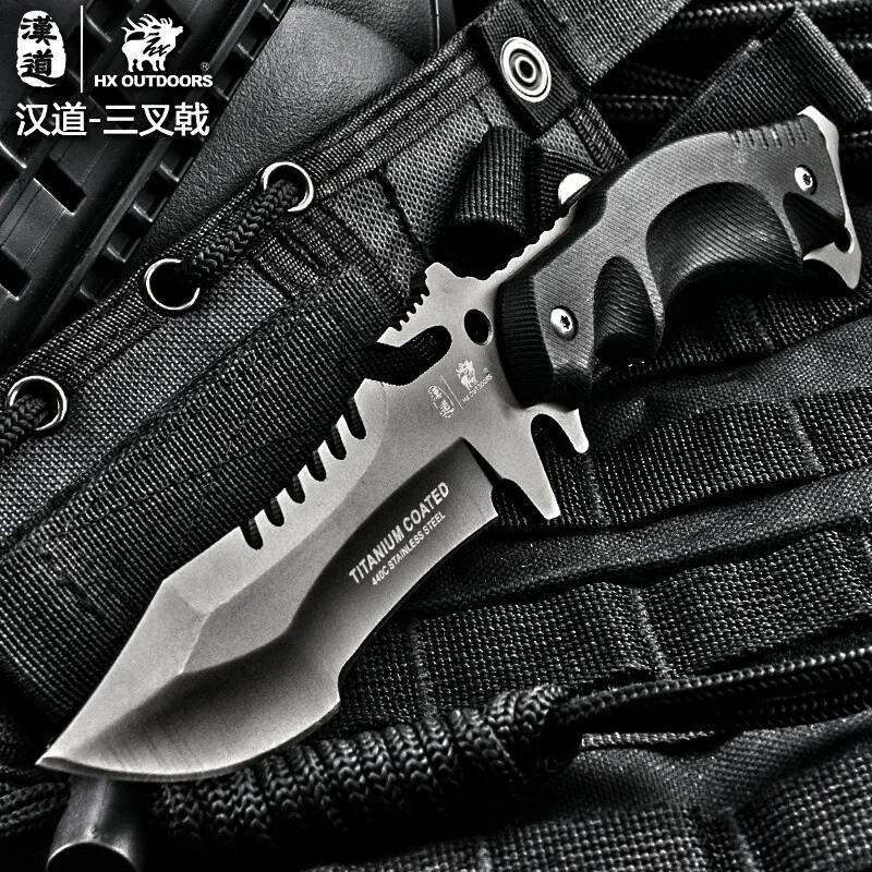 Portable Tactical Survival camping knife 440C Stainless Steel blade 58HRC K10 handle hunting outdoor knife With Nylon Sheath Portable Tactical Survival camping knife 440C Stainless Steel blade 58HRC K10 handle hunting outdoor knife With Nylon Sheath