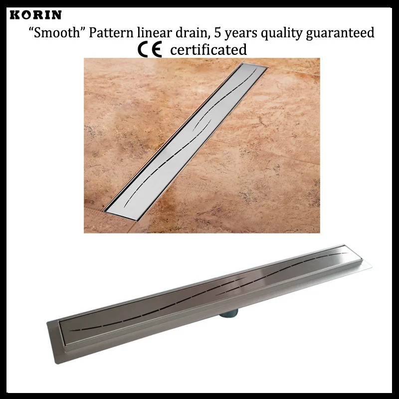 

900mm "Slim" Style Stainless Steel 304 Linear Shower Drain, Vertical Shower Drain with flange, Shower Channel