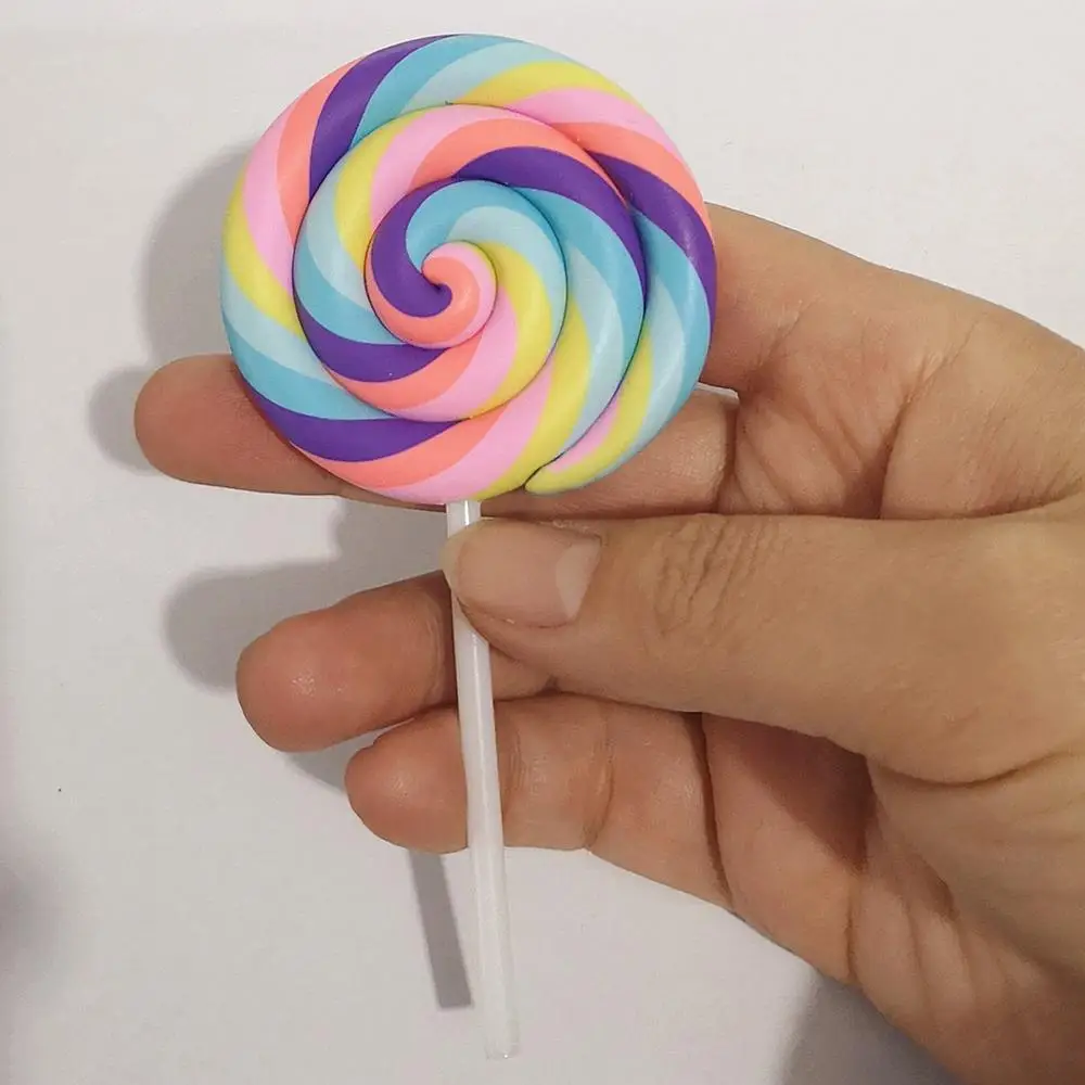 1/8PCS Slime Charms Colorful Big Lollipop Soft Clay Plasticine Slime Accessories Making Supplies For Kids Toys 3