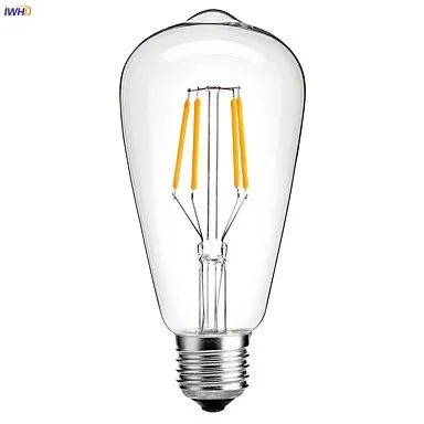 IWHD ST64 de filamento LED lámpara de bombilla de Edison E27 220 V Industrial decoración Vintage Retro Luz de la lámpara de la bombilla de la ampolla Bombillas Gloeilamp IWHD ST64 de filamento LED lámpara de bombilla de Edison E27 220 V Industrial decoración Vintage Retro Luz de la lámpara de la bombilla de la ampolla Bombillas Gloeilamp