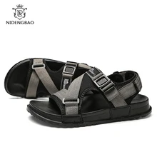 Сандалии мужские летние сандалии-гладиаторы на липучке г. Модные повседневные пляжные сандалии на плоской подошве мягкие сандалии Большие размеры 45, 46