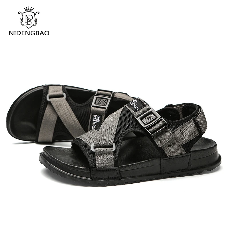 Sandals Men Shoes Hook&loop Gladiator Men's Summer Shoes 2019 Fashion Casual Beach Sandals Flat Soft Sandalias Large Size 45 46