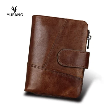 

YUFANG Fashion Luxury Brand Men Wallets Genuine Leather Male Clutch Coin Purses Walet Bag Money Portfolio Portomonee Pocket