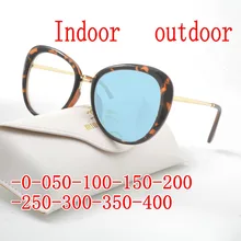 Круглые фотохромные солнцезащитные очки для близорукости, готовые мужские и женские оправа для очков от близорукости с цветными линзами, солнцезащитные очки, очки для близорукости, FML