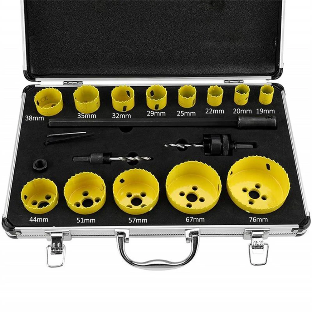 

Bi-metal Hole Saw Kit Gypsum Board PVC Plastic Downlight Woodworking Hole Opener Set 9PCM42