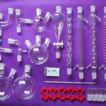 Новая посуда для химической лаборатория, набор лабораторных стеклянных изделий с 24/29 соединениями, 31 шт