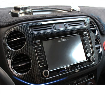 

lsrtw2017 carbon fiber abs car dashboard navigation screen frame vent trims decoration for volkswagen tiguan 2010-2016 2015