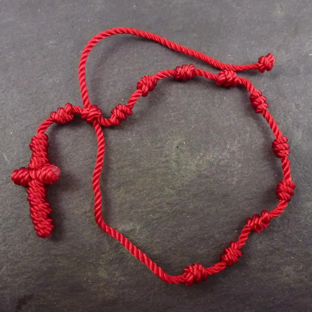 Handmade Lucky Cord Braid Rope Knotted Rosary Bracelets Nylon String Handmade Lucky Cord Braid Rope Knotted Rosary Bracelets Nylon String Cross Friendship Wristband Yb04 In Charm From Jewelry Accessories