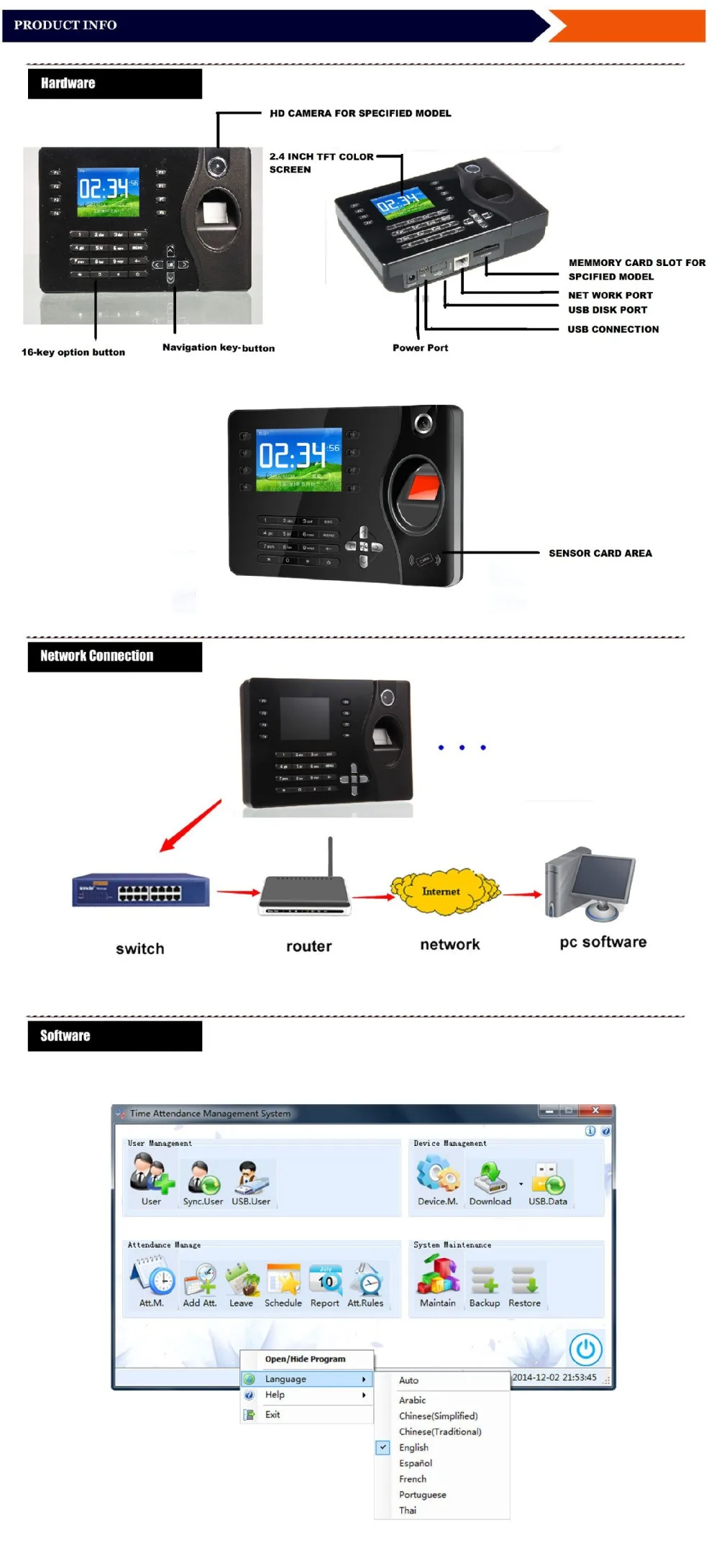 a-c081 Realand ip tcp USB кабель Фингерпринта с Программы для компьютера и SDK