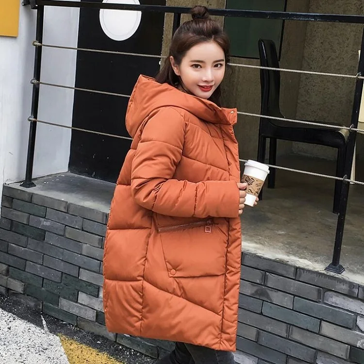 Женская зимняя куртка, модное толстое длинное пальто с хлопковой подкладкой, Женская Корейская парка с капюшоном, женская верхняя одежда, Casaco Feminino - Цвет: as picture