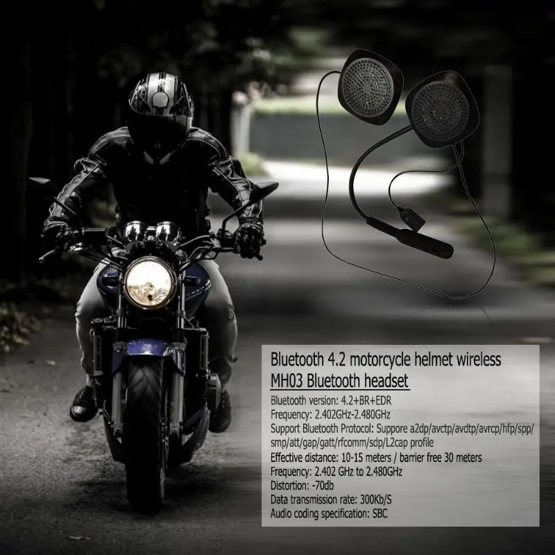 VODOOL MH03 мотоцикл гарнитуры Bluetooth шлем Стерео Динамик для Мотоцикл Скутер домофон Беспроводной Bluetooth наушники