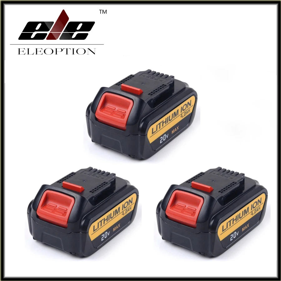 Eleoption 3x 20V 4000mAh Power Tools Batteries Replacement Cordless for