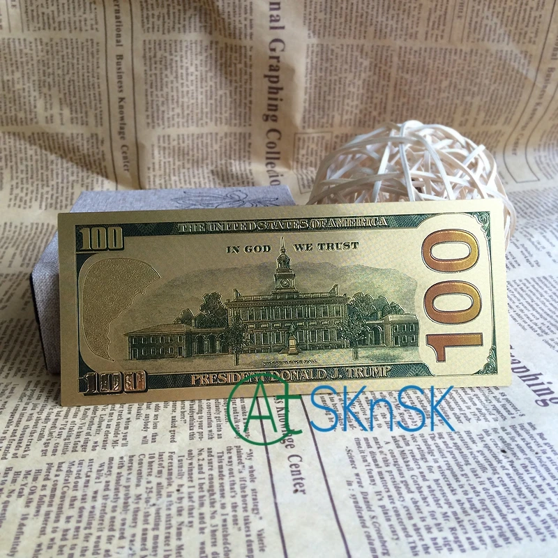 Authentic $100 President Donald Trump Authentic 24kt Gold Plated Commemorativ...