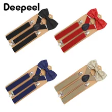 Deepeel 1 шт. 2,5X110 см галстук бабочка комплект 3 зажимы подтяжки для женщин унисекс Эластичный регулируемый подтяжки костюм украшения для мужчи