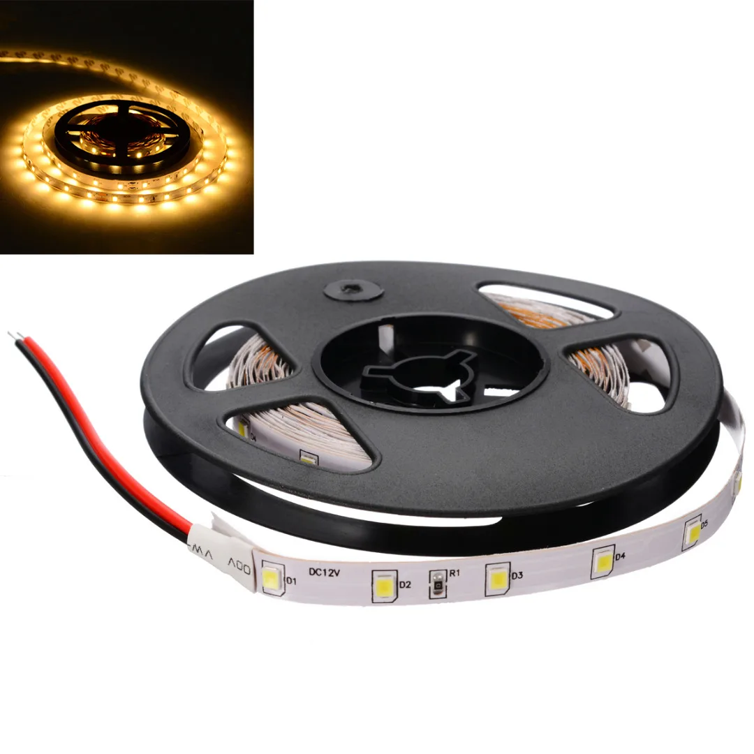 5M 3528 SMD 300LED Flexible Light Strips Warm Cool White LED Strips 12V Ribbon Light Car Lamp Decorating Lights