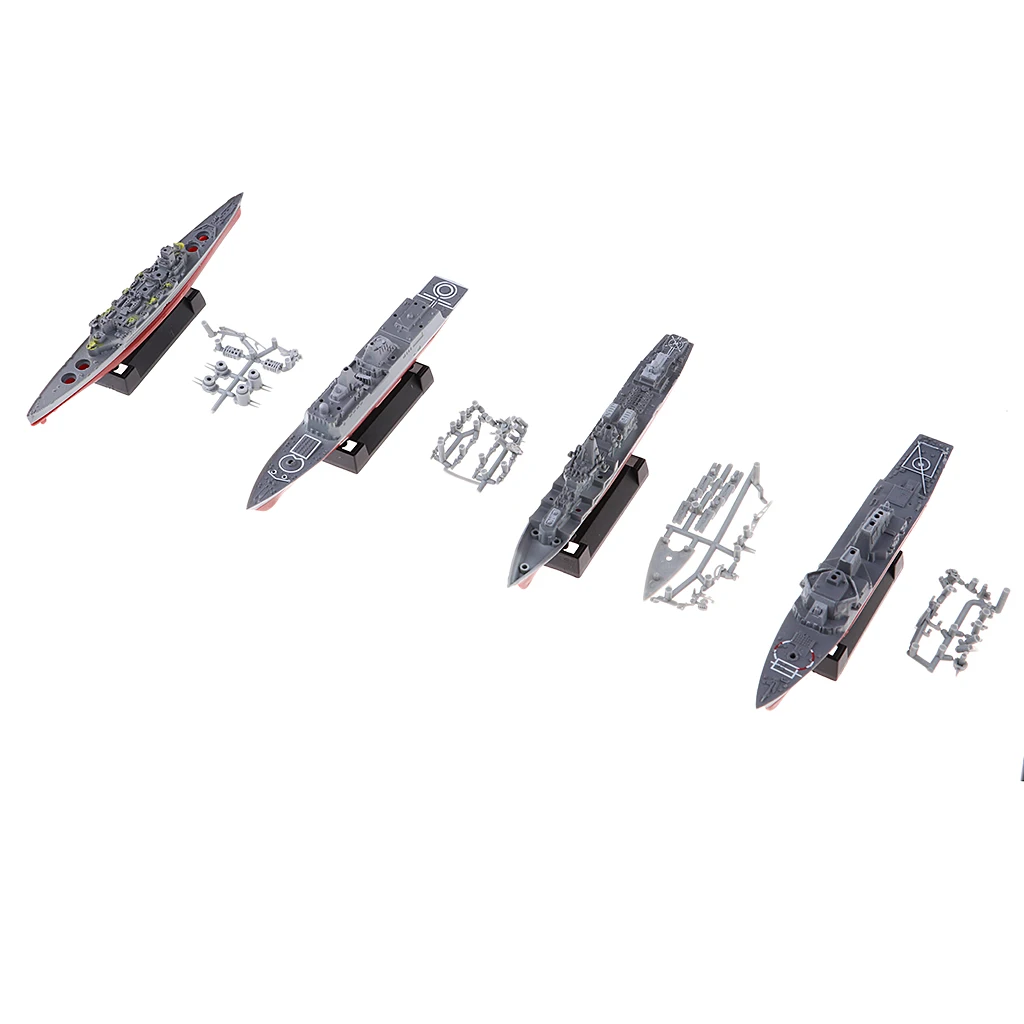 8x 4D Military  Submarine Models Assemble Liaoning Aircraft Carrie USS Sacramento AOE-1 Model Building