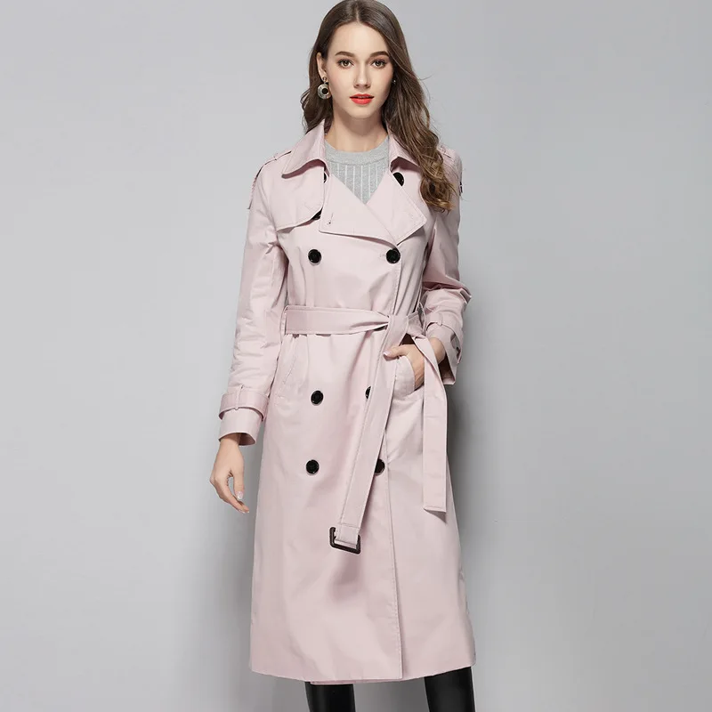 

Classic Trench Coat For Women Double Breasted Winter Trench Coats Woman Plus Size Long Waterproof Raincoat Business Outerwear