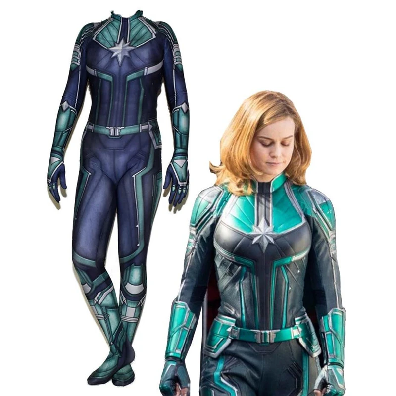 

Anime Movie Captain Marvel Carol Danvers Cosplay Costume Women Girls Spandex Zentai Superhero Bodysuits Jumpsuits Suit New