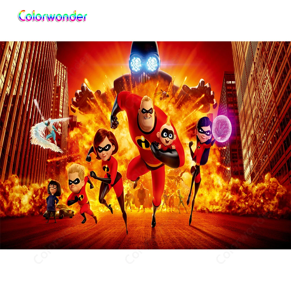 Colorwonder Суперсемейка фотографии фонов 7x5ft Baby shower супергероя фон новорожденный для
