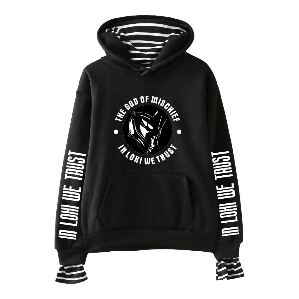 

LOKI Fake Two Hoodies Fashion Kpop Hoodies Sweatshirt 2019 Trend Street Casual Harajuku Streetwear