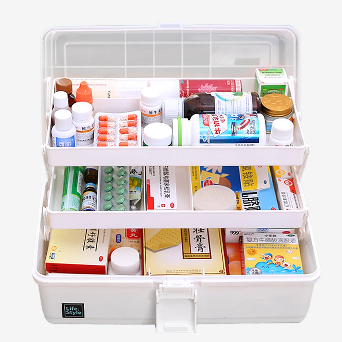 Online Hogar Multi capa de gran tamaño Primeros Auxilios caja Kit de almacenamiento caja organizador medicina gabinete cajas de almacenamiento contenedores