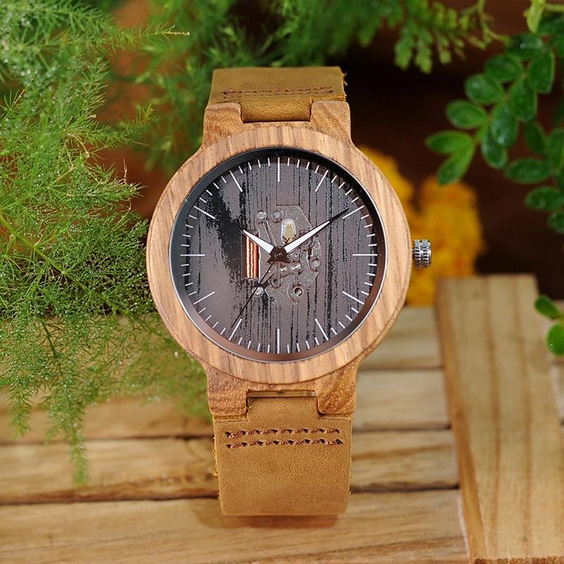 BOBO BIRD часы мужские из натуральной кожи ремешок деревянные кварцевые часы из дерева мужские s наручные часы отличный мужской подарок relogio masculino W-H29