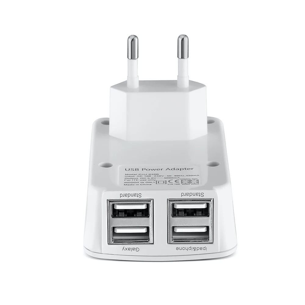 

New Arrival 4 Port USB Charger EU / UK / US Universal USB Power With 4 USB Power Port Fast Charging Smart Charger