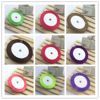 

10pcs 6mm 25Yards Pink Silk Satin Organza Polyester Ribbon For Sewing Wedding Party Handmade Decoration Webbing Gift Packing
