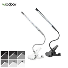 Woodpow USB Powered Клип Настольная лампа сенсорный датчик затемнения книга светильник s подсветка для клавиатуры ноутбука для учебы чтения книги офисная работа