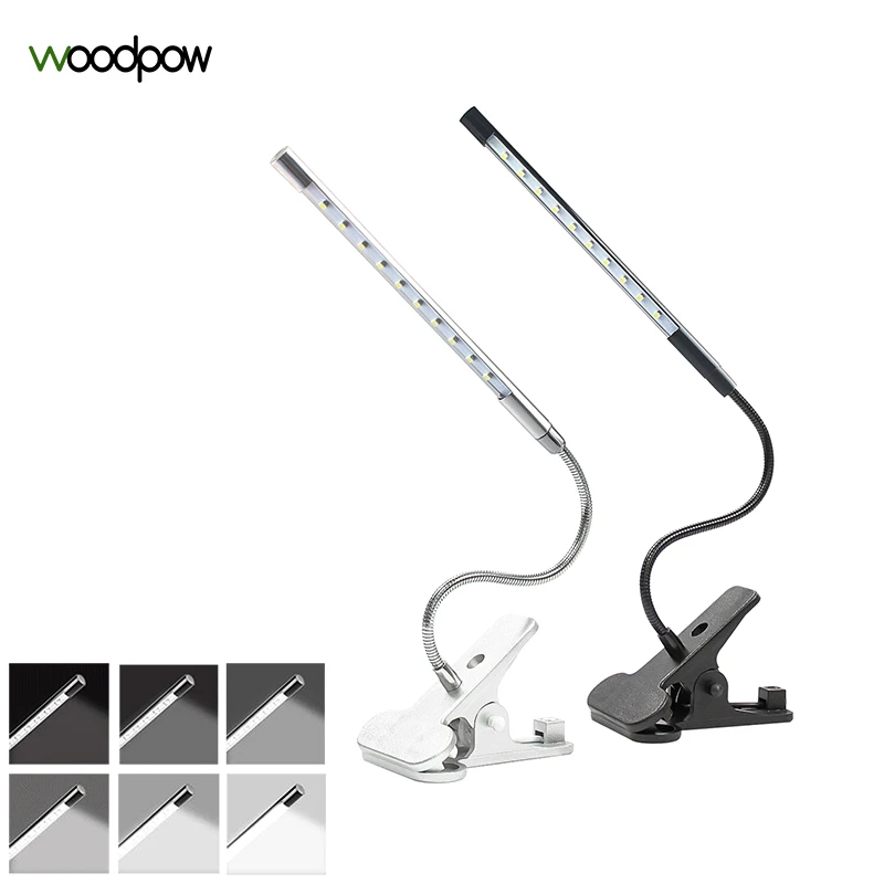 Woodpow питаемые через USB порт зажим Настольная лампа сенсорный затемнения Сенсор