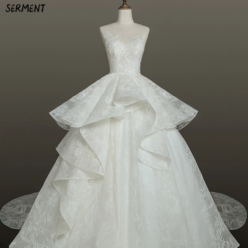 

Main Wedding Dress 2019 New Bride Champagne Color Shoulder Summer Simple Long Tail French Light Sen Female