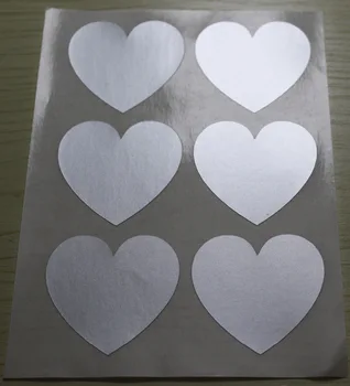 

3.8cm Metallic silver heart sticker