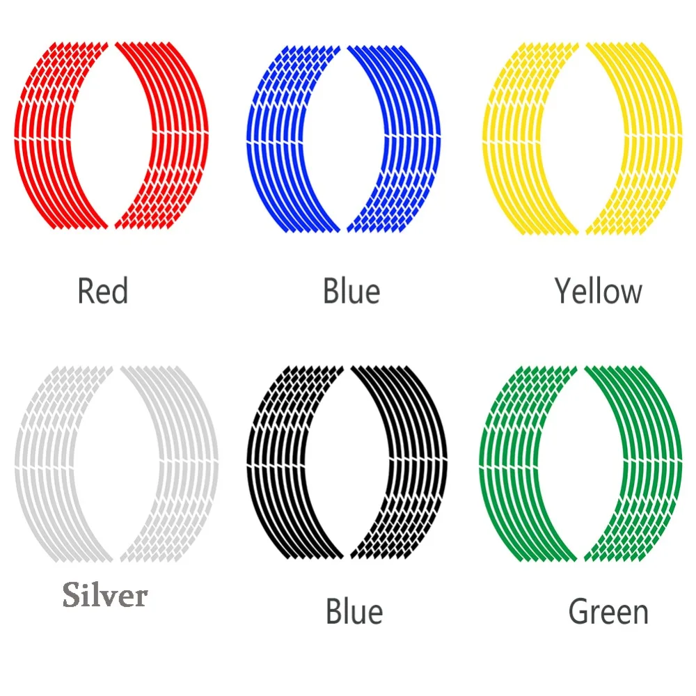 16 шт. 1" полоски для мотоцикла, колеса, шины, наклейки светоотражающие ободные ленты, автомобильные наклейки для мотоциклов#281304