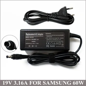

19V 3.16A 60W AC Adapter Power Supply Cord For Samsung Laptop Charger VM7600 VM7700 VM6000 VM6300 VM7000 Q1 SF410 SF511I