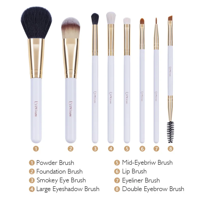 DUcare 8 Single Head Refreshing Suit Combination Foundation Blush Concealer Eyses Shadow Brush Beginner Makeup Tools | Красота и