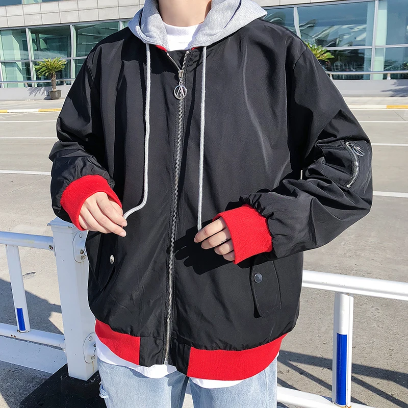 MIXCUBIC 2018 Autumn England style Mixed colors hooded jackets men