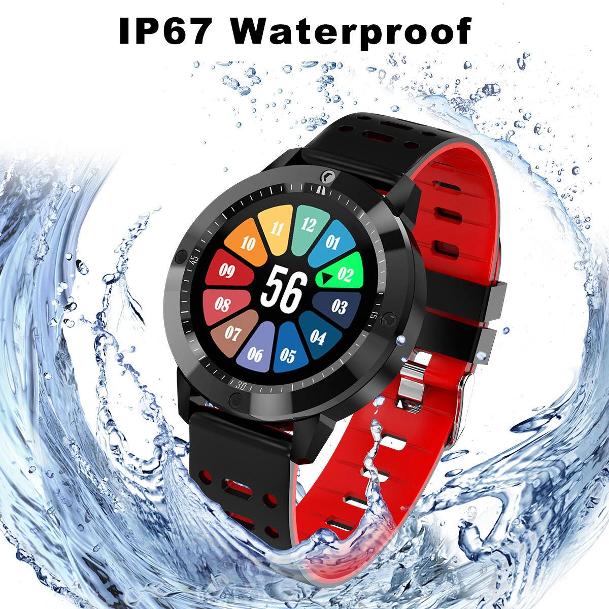 CF58 Smart Watch IP67 Waterproof Tempered Glass Activity Fitness Tracker Heart Rate Monitor Sports Men Women Smartwatch CF58 Smart Watch IP67 Waterproof Tempered Glass Activity Fitness Tracker Heart Rate Monitor Sports Men Women Smartwatch