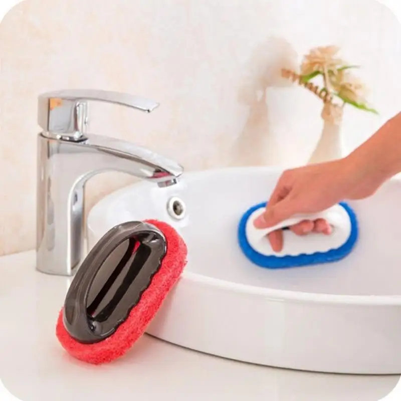 

1PCS Kitchen Bathroom Basin BathTub Super Scrubber Cleaner Deck Scrub Sponge Brush with Handle Magic Cleaning Washing Brush